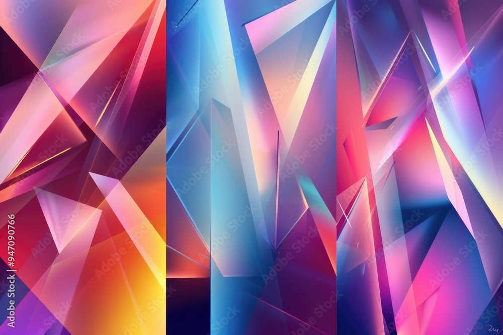 Poster A collection of three distinct colorful backgrounds for creative projects