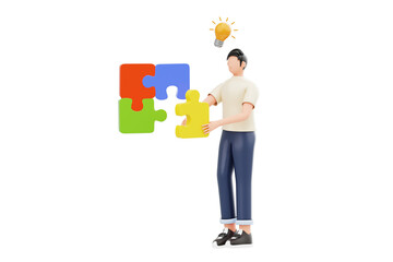 Problem-Solving 3D Character Illustration.