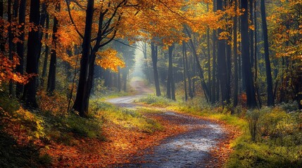 Fototapeta premium Autumnal Forest Path