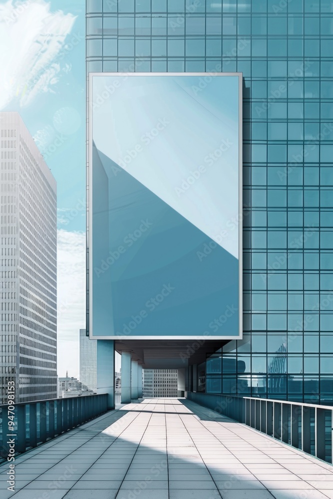 Aufkleber a modern building with a large digital billboard on its side, perfect for use in urban-themed design