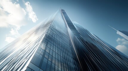 Obraz premium Modern of skyscraper building and business financial center