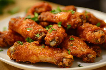 Fried Delicious And Juicy Chicken Wings In Grill Sauce Created With Artificial Intelligence