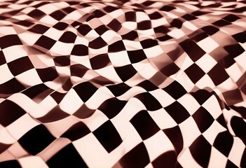 black and white checkered pattern with a wavy