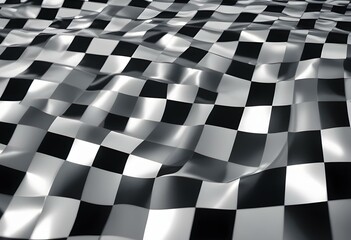 black and white checkered pattern with a wavy