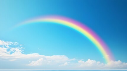Vibrant and Colorful Conceptual Image of a Bright Rainbow Arching Across the Sky Representing Happiness Positivity and Uplifting Emotions