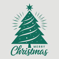 Fototapeta premium Elegant Merry Christmas Tree silhouette vector perfect for cards and seasonal graphics 