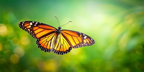 Monarch butterfly gracefully flying in the air, monarch, butterfly, flying, insect, wings, nature, migration, beauty
