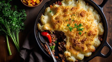 A delectably aromatic Skillet Shepherd's Pie