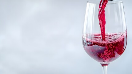 Red Wine Pouring into Glass - Close Up