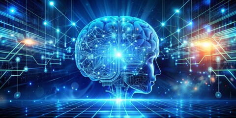 Obraz premium Artificial intelligence concept showcasing high-tech innovations and futuristic technology
