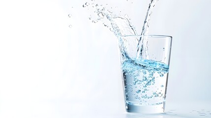 Water Pouring Glass Splashing Clean Refreshing Drink