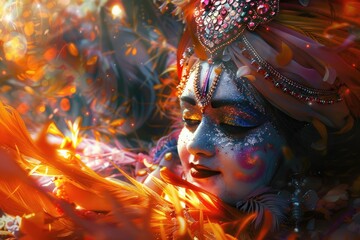 A close-up shot of someone dressed in a costume, perfect for Halloween or cosplay use