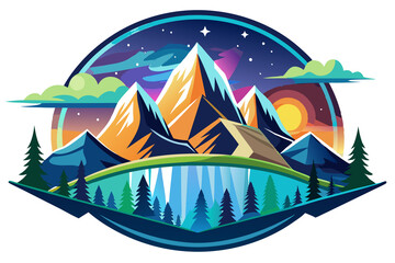 Fototapeta premium High Mountain Logo illustration design 