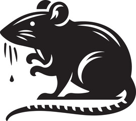 Rat black silhouette vector, Silhouette animal vector illustration,