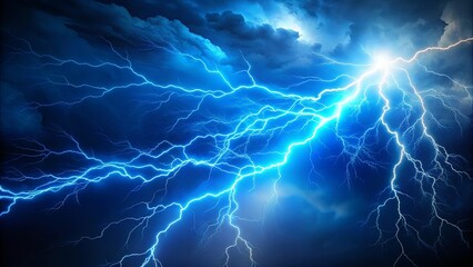 Blue lightning and thunderstorm isolated on background, blue, lightning, thunderstorm, storm, weather, nature, electricity