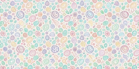 Pastel abstract doodle shapes seamlessly repeating on a background, pastel, abstract, doodle, shapes, seamless, pattern