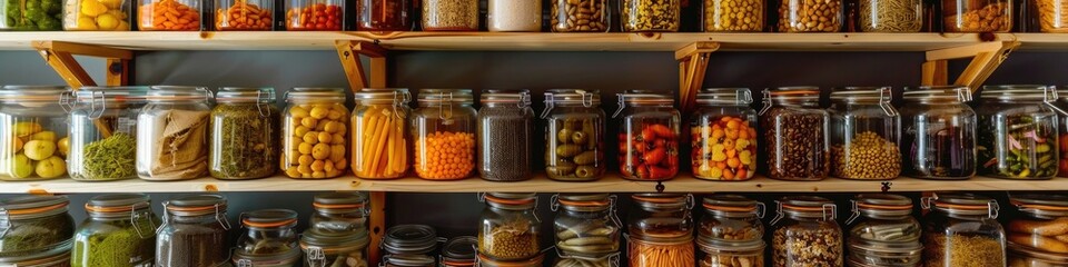 Food organization in the kitchen pantry