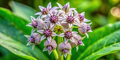 Deadly poisonous plant with small white flowers and purple spots, hemlock, poison hemlock, Conium maculatum, toxic, deadly, plant