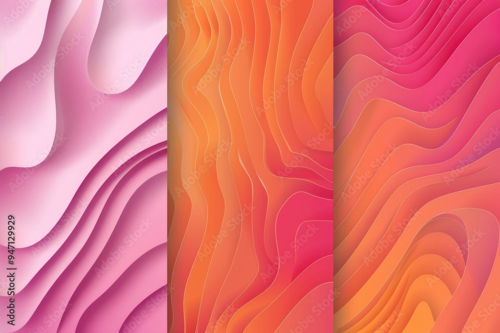 Poster Three unique textured backgrounds with varying colors