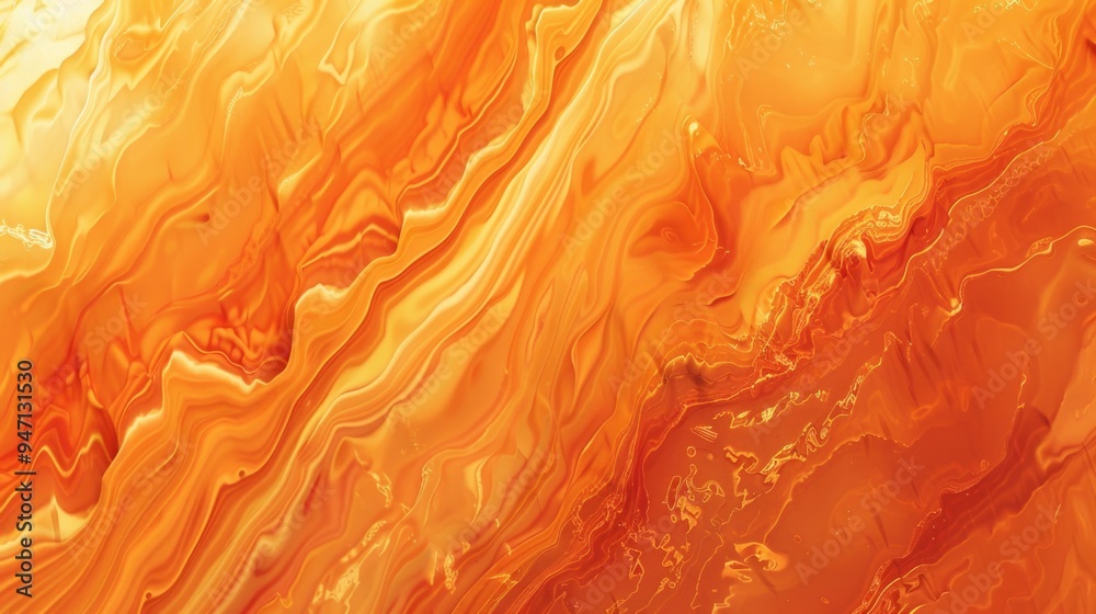 Poster a detailed view of an orange marble surface with distinctive veining and texture