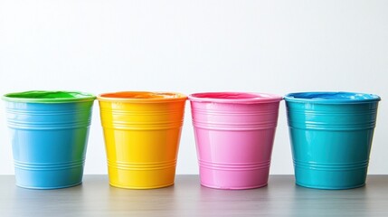 Four Colorful Plastic Cups
