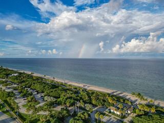 Rainbow off Hollywood Beach on Florida's east coast, located in Broward County between Fort Lauderdale and Miami.