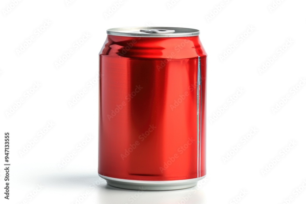 Poster a single serving can of soda placed on a clean white surface