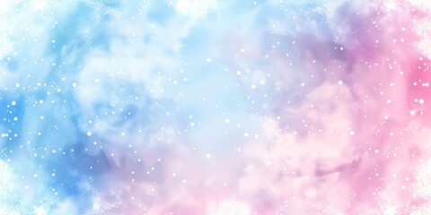 Soft and dreamy winter landscape with falling snowflakes. Texture background