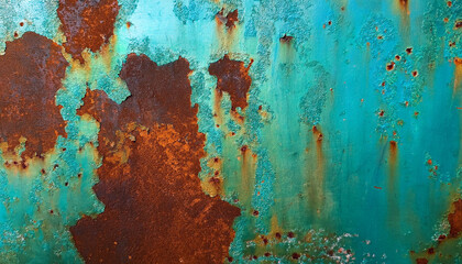 grunge rusted blue and green metal texture background. rust and oxidized metal background. old metal steel with rusty oxide panel. rusted on surface of the old iron, deterioration of the iron.