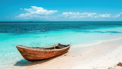 Boat on the summer tropical beach