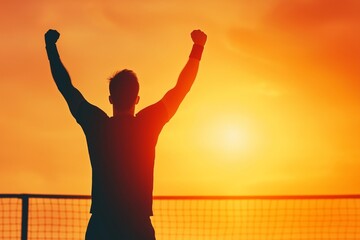 Fototapeta premium Player Celebrating Victory After Championship Match