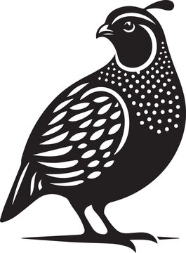 recommend clip art: quail bird black silhouette vector, silhouette vector art illustration