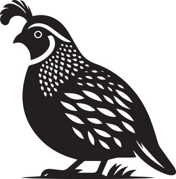 recommend clip art: quail bird black silhouette vector, silhouette vector art illustration