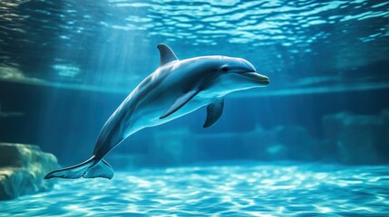 Obraz premium Dolphin Swimming Underwater