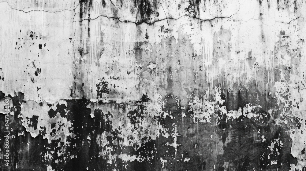 Aufkleber a worn-out wall with peeling paint, suitable for use in architecture or renovation projects