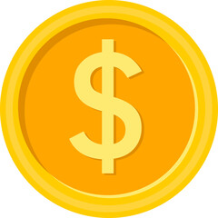 Gold coin dollar sign