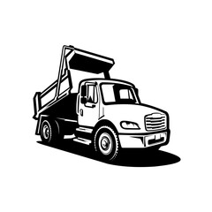 Fototapeta premium Dump truck vector, Tipper truck vector isolated. Best for moving transport related industry