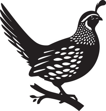 recommend clip art: quail bird black silhouette vector, silhouette vector art illustration