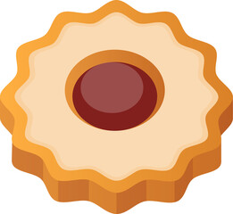 Dessert cookie with strawberry jam