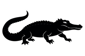 Fototapeta premiumCrocodile silhouette vector illustration. 