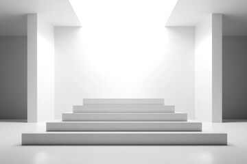 Fototapeta premium White Platform Steps.