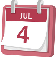 Cartoon calendar Fourth of July