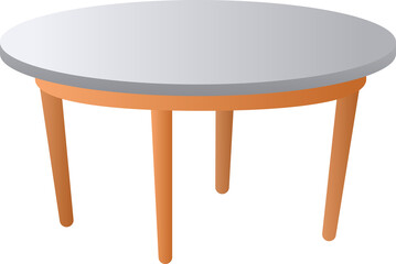 Furniture white round table