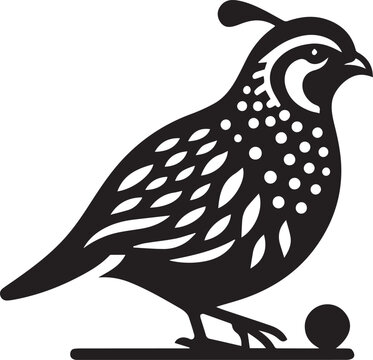 recommend clip art: quail bird black silhouette vector, silhouette vector art illustration
