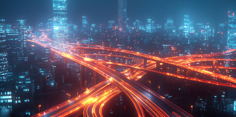 Fototapeta premium Neon Cityscape.