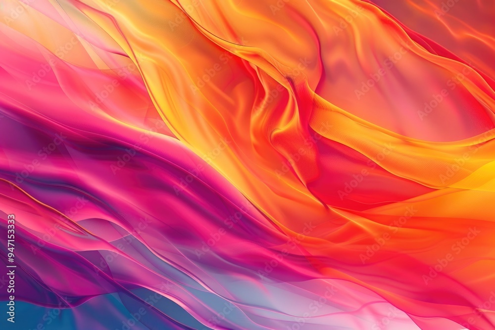 Poster close-up shot of flowing fabric against a colorful background