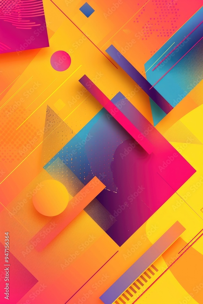 Poster colorful abstract background featuring geometric shapes