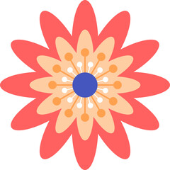 Decorative Flower Icons in Flat Style