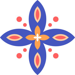 Decorative Flower Icons in Flat Style