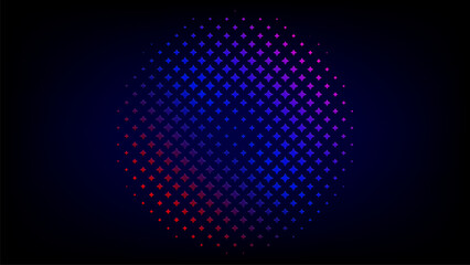 abstract background Blue  purple pink Sphere with Digital Halftone Pattern 